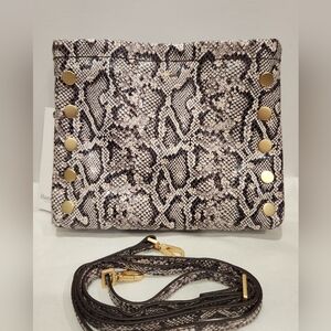 Hammitt Snakeskin Crossbody Bag with Gold Accents